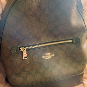 Coach Signature Brown and Black Backpack